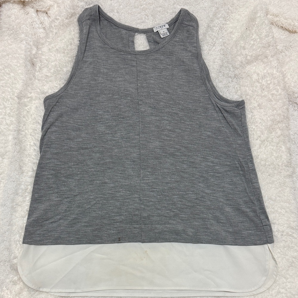 J. Crew Gray and White Tank Top